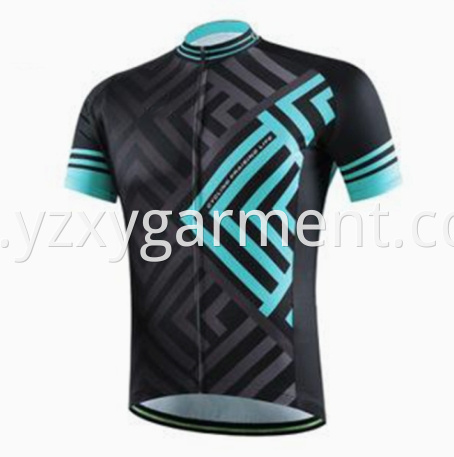 Blue and Black Pattern cycling jersey